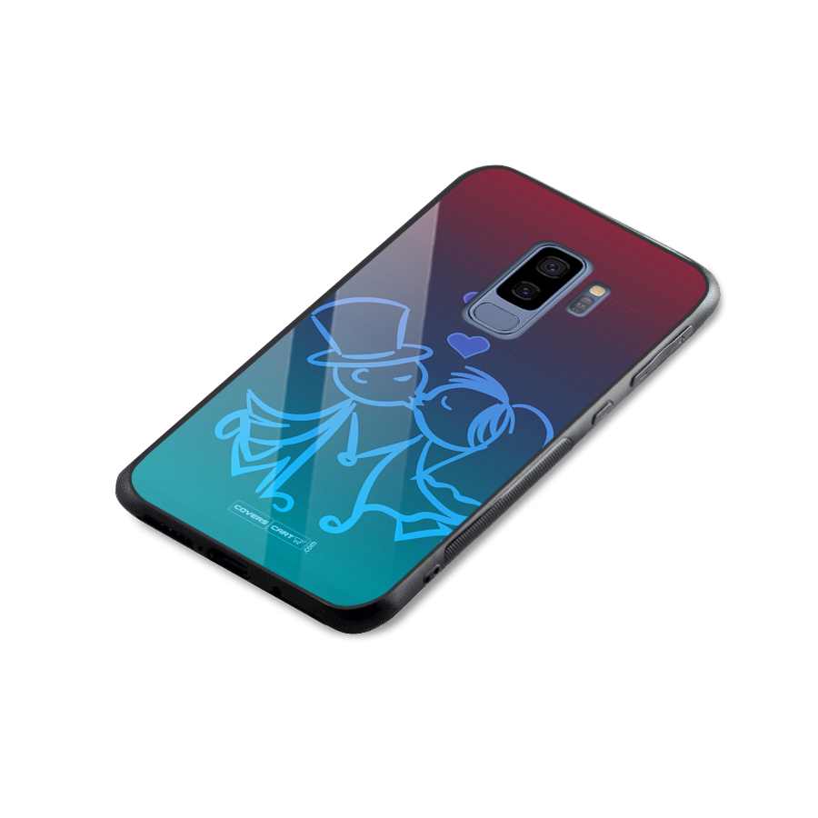 Cute Love Glass Back Case for Galaxy S9 Plus