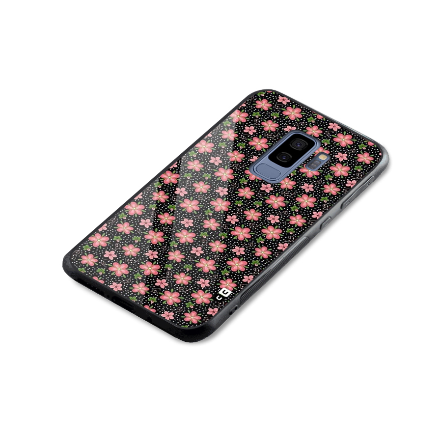 Cute Tiny Flowers Glass Back Case for Galaxy S9 Plus