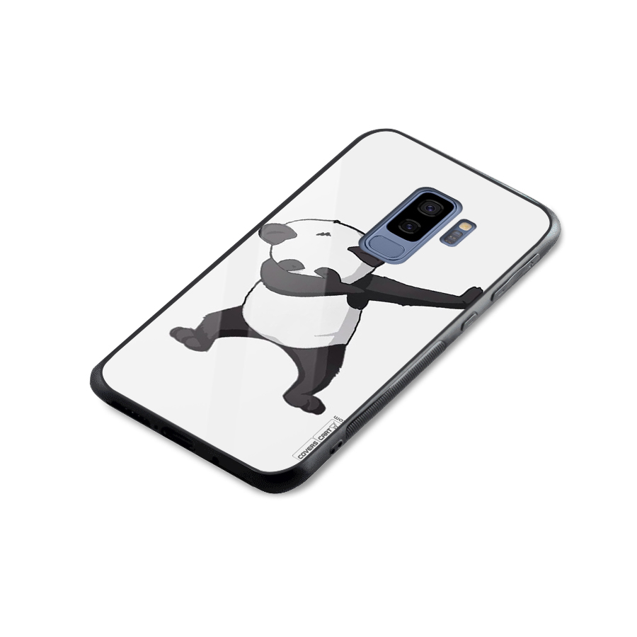 Dab Panda Shoot Glass Back Case for Galaxy S9 Plus