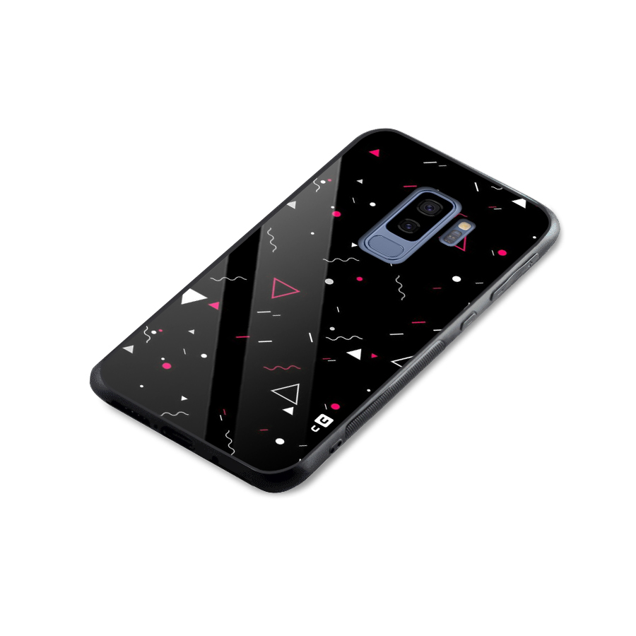 Dark Shapes Design Glass Back Case for Galaxy S9 Plus