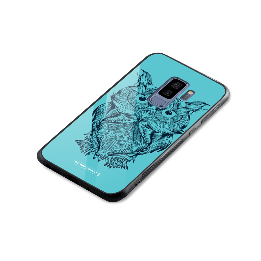 Designer Owl Glass Back Case for Galaxy S9 Plus