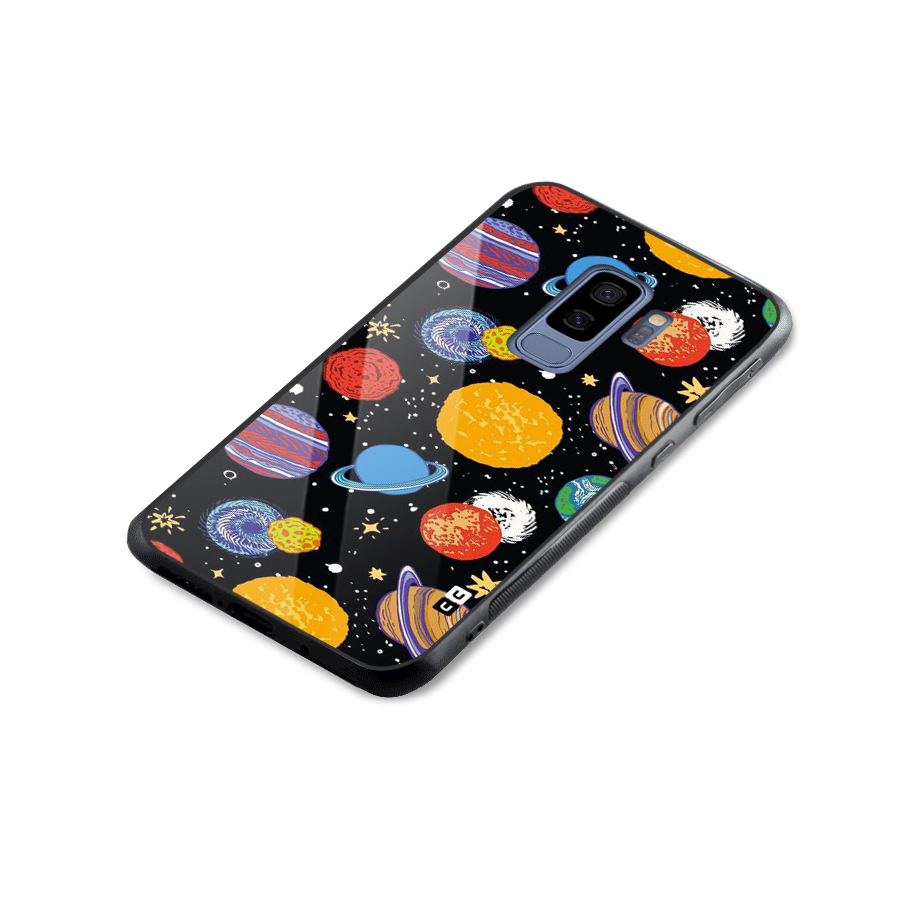 Designer Planets Glass Back Case for Galaxy S9 Plus