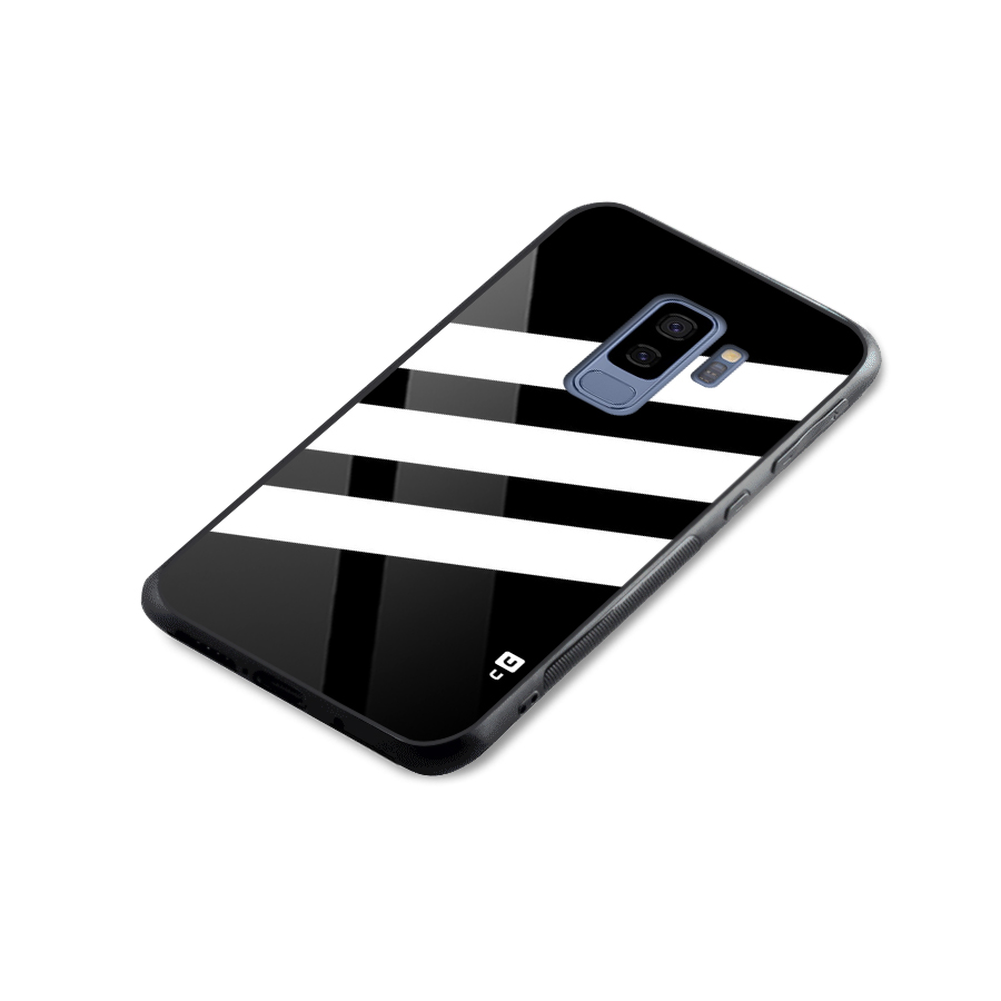 Diagonal Classic Stripes Glass Back Case for Galaxy S9 Plus