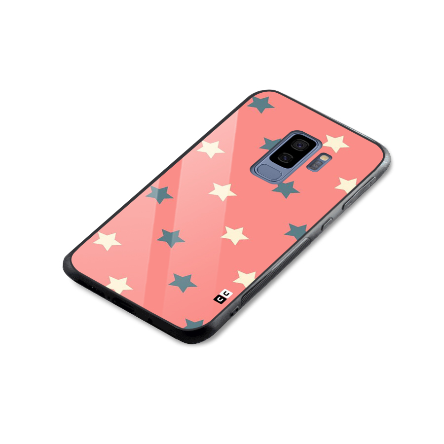 Diagonal Stars Glass Back Case for Galaxy S9 Plus