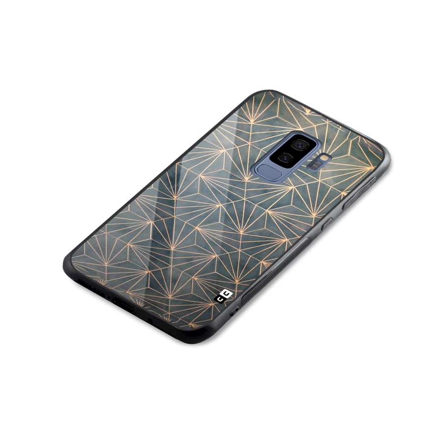 Dotted Lines Pattern Glass Back Case for Galaxy S9 Plus