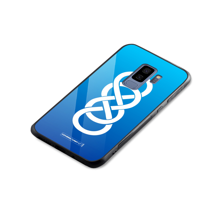 Double Infinity Blue Glass Back Case for Galaxy S9 Plus