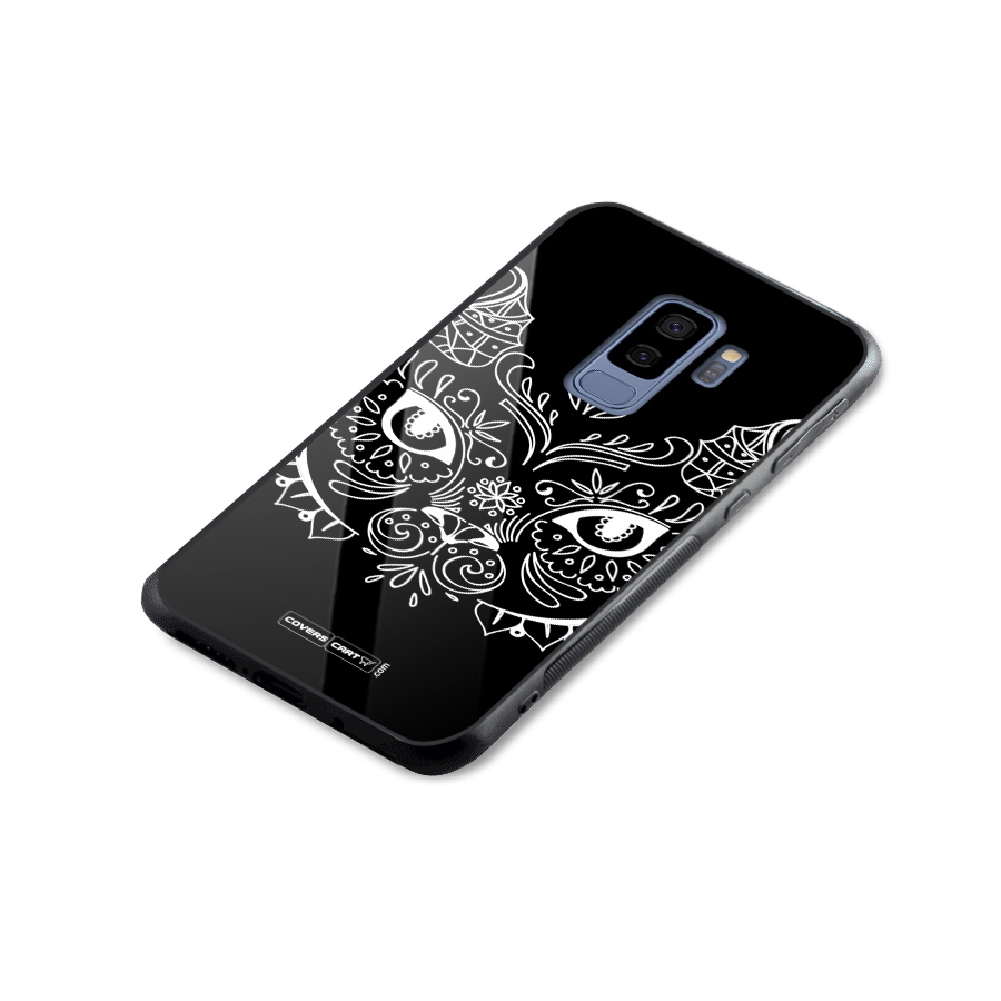 Ethnic Cat Design Glass Back Case for Galaxy S9 Plus