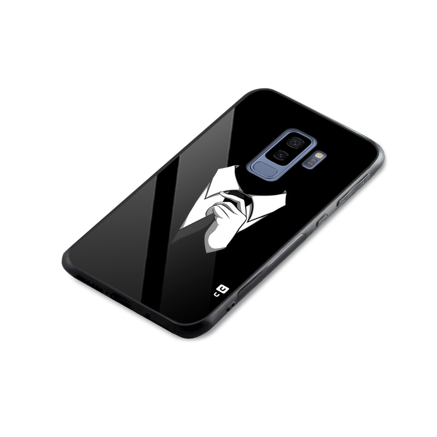 Faceless Gentleman Glass Back Case for Galaxy S9 Plus