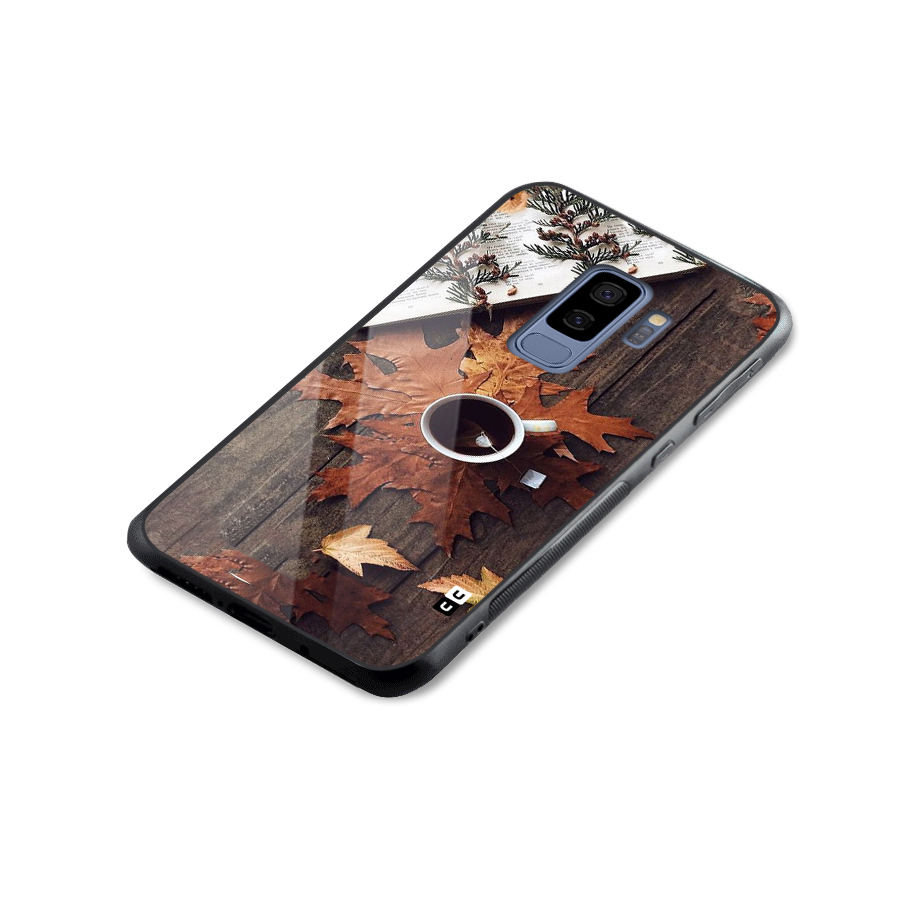 Fall Leaf Coffee Glass Back Case for Galaxy S9 Plus