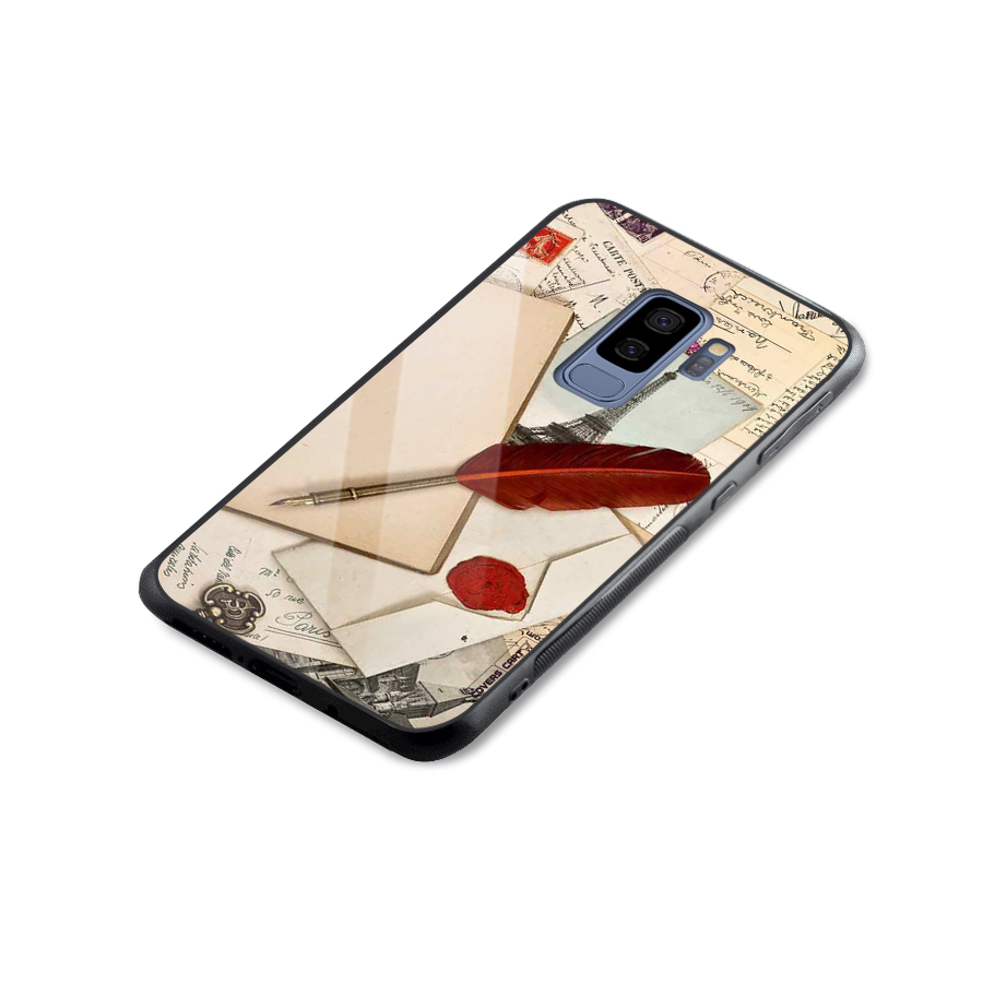 Feather Beauty Glass Back Case for Galaxy S9 Plus