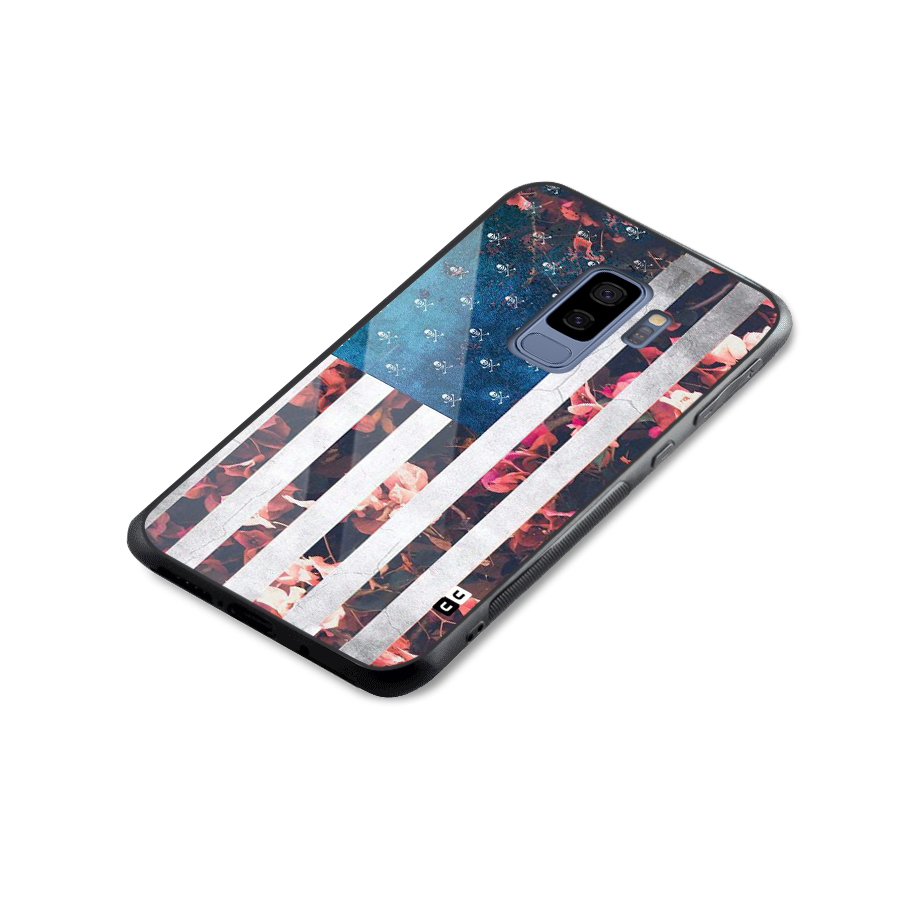 Flag Stripes Glass Back Case for Galaxy S9 Plus