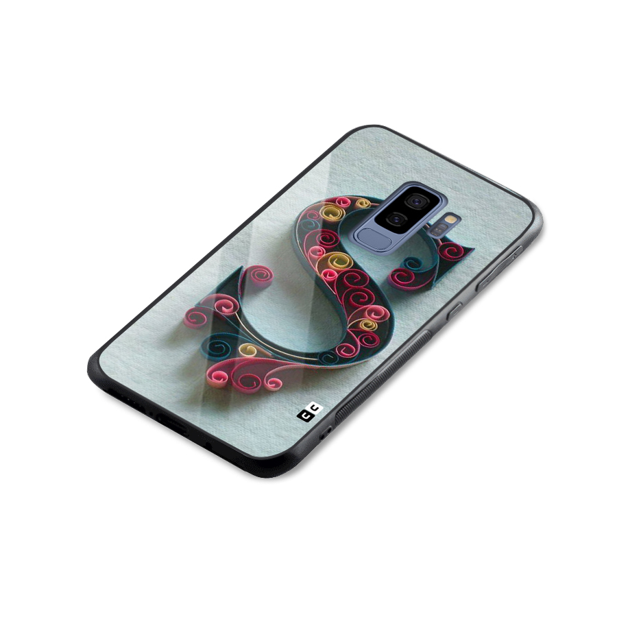 Floral Alphabet Glass Back Case for Galaxy S9 Plus