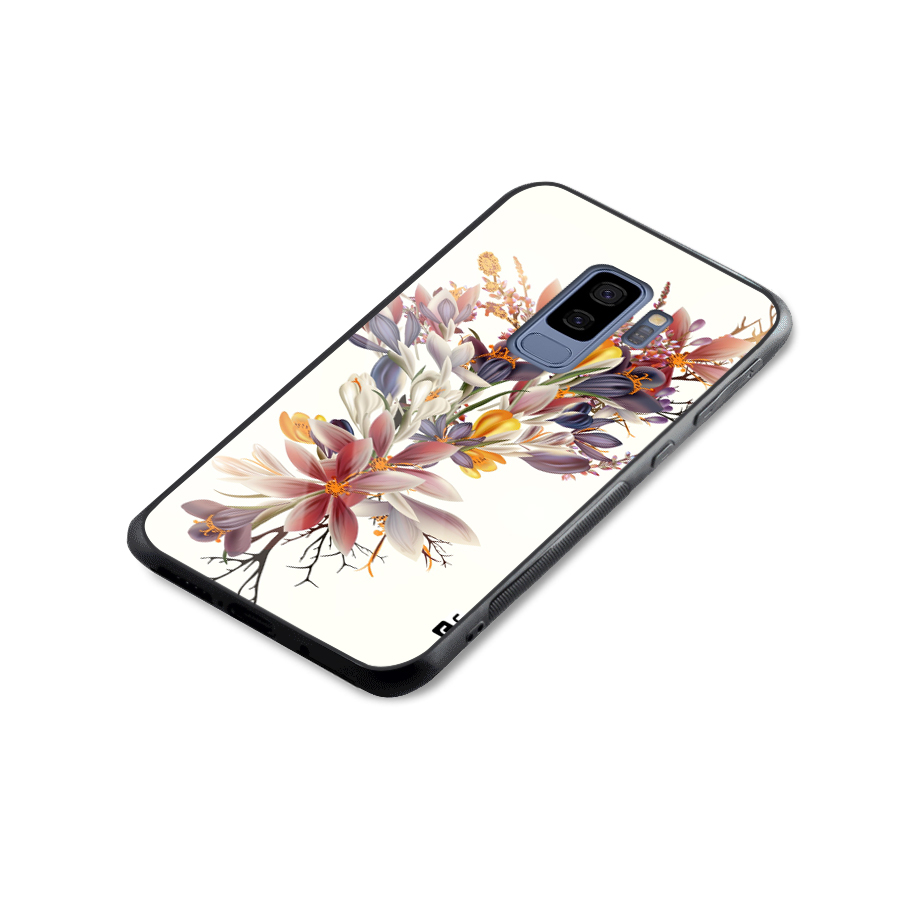 Floral Bouquet Glass Back Case for Galaxy S9 Plus