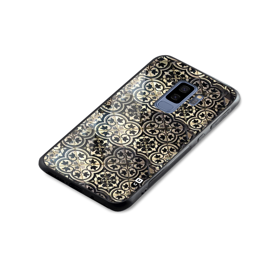 Floral Tile Glass Back Case for Galaxy S9 Plus