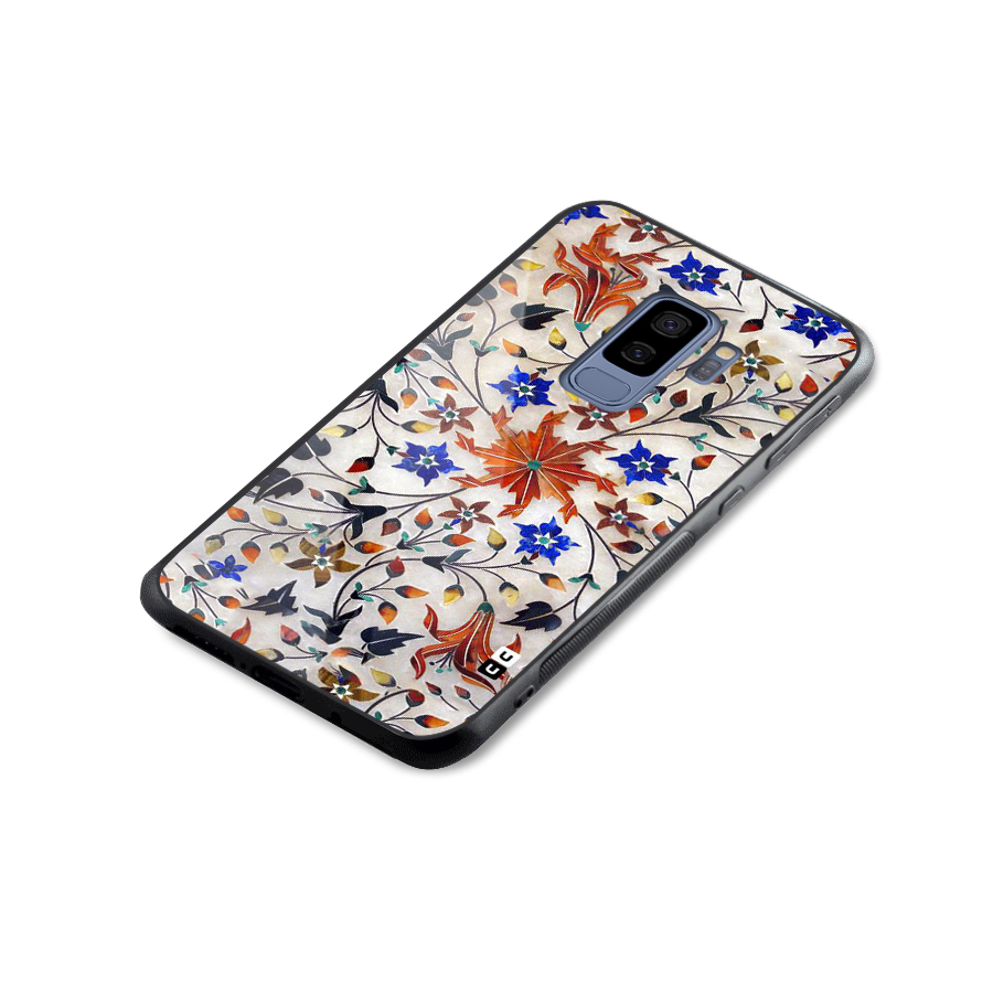 Floral Vintage Bloom Glass Back Case for Galaxy S9 Plus