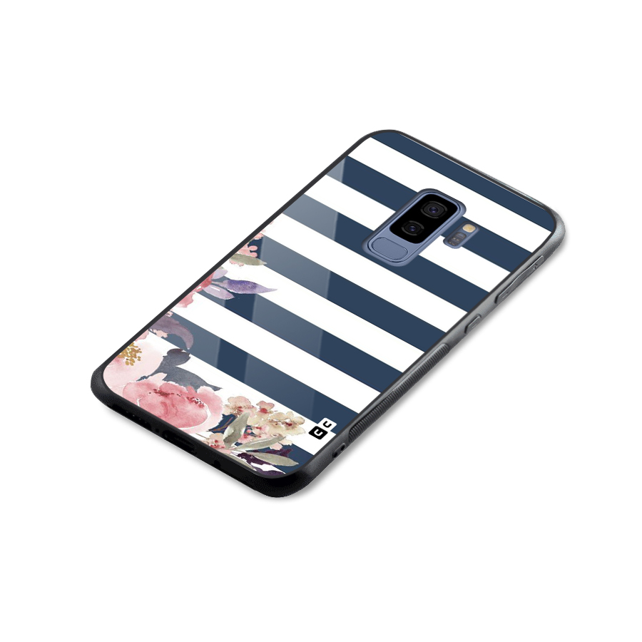 Floral Water Art Glass Back Case for Galaxy S9 Plus