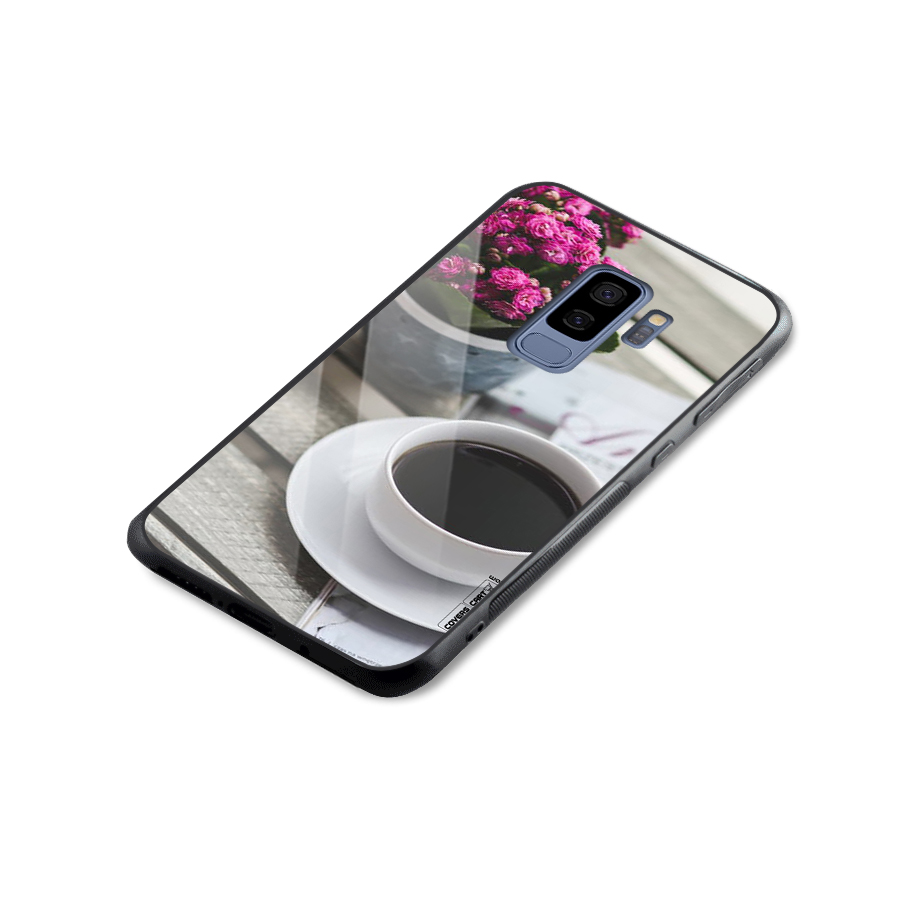 Flower And Blend Glass Back Case for Galaxy S9 Plus