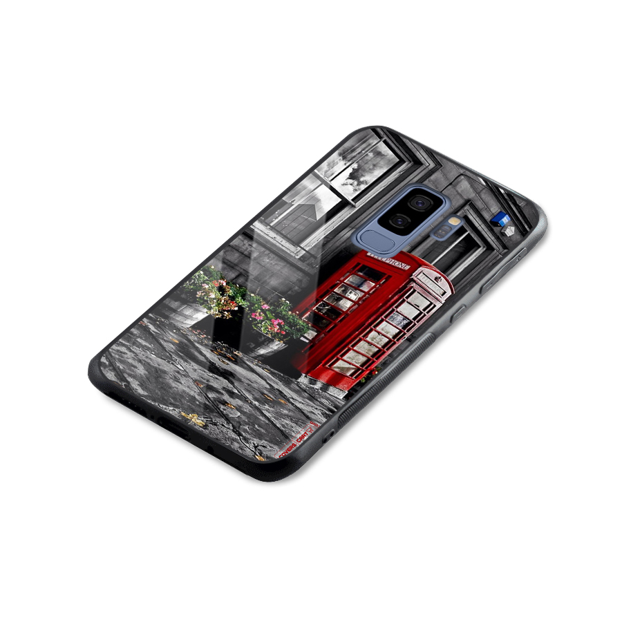 Flower And Booth Glass Back Case for Galaxy S9 Plus