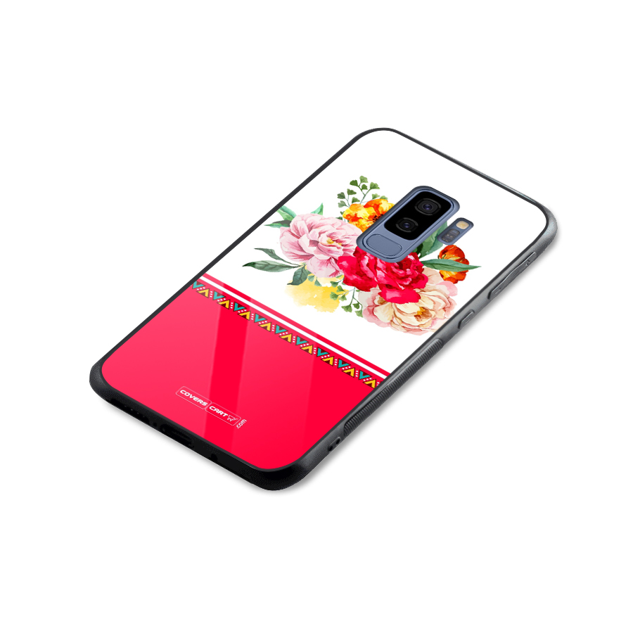 Flower Fusion Glass Back Case for Galaxy S9 Plus