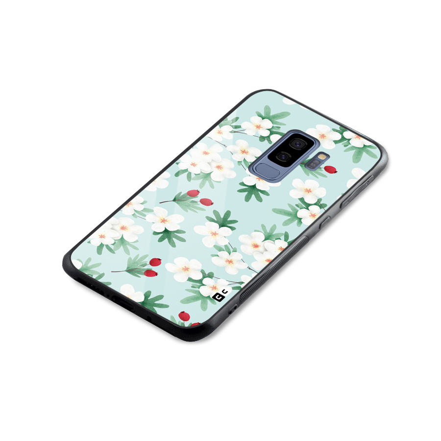Flowers Pastel Glass Back Case for Galaxy S9 Plus