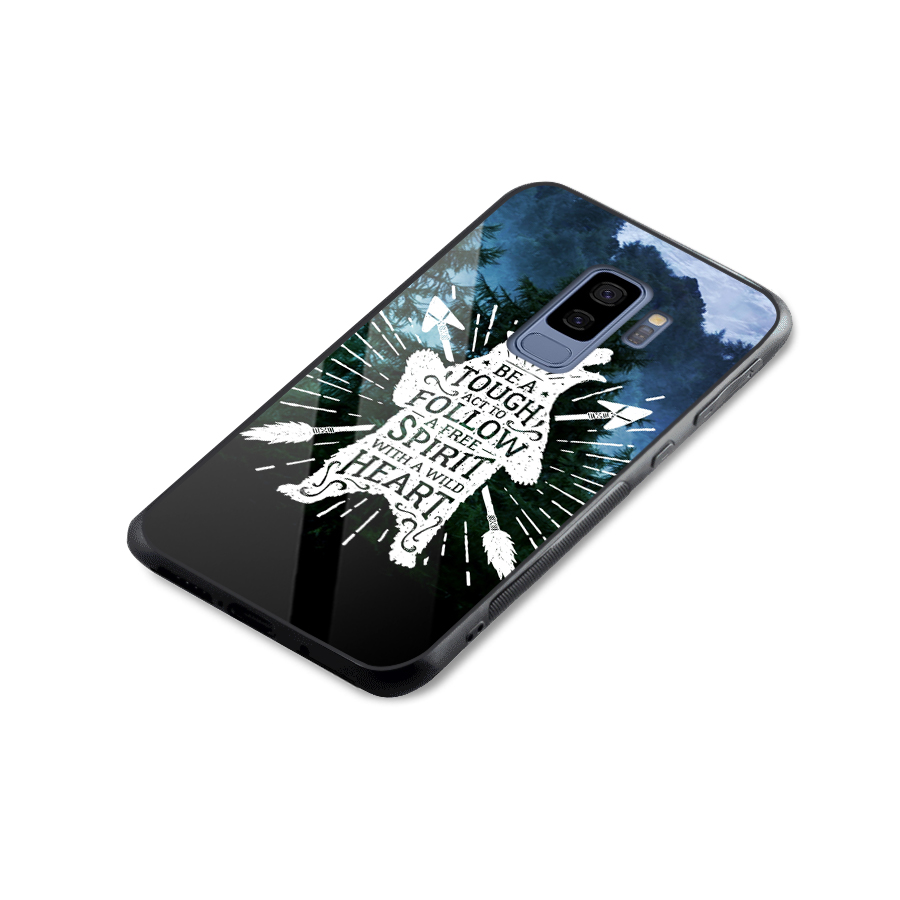 Follow Spirit Heart Glass Back Case for Galaxy S9 Plus