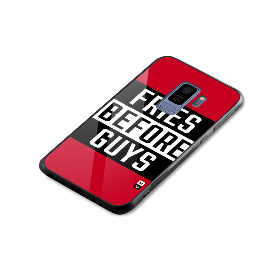 Fries Love Stripes Glass Back Case for Galaxy S9 Plus