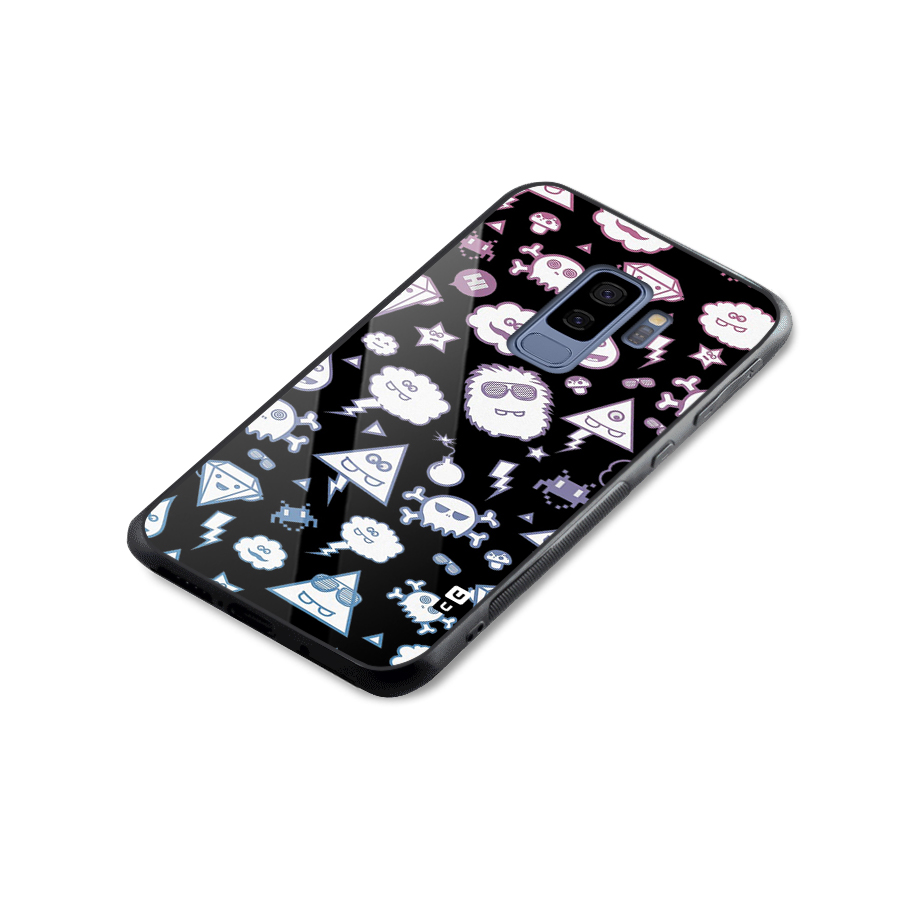 Funny Faces Glass Back Case for Galaxy S9 Plus