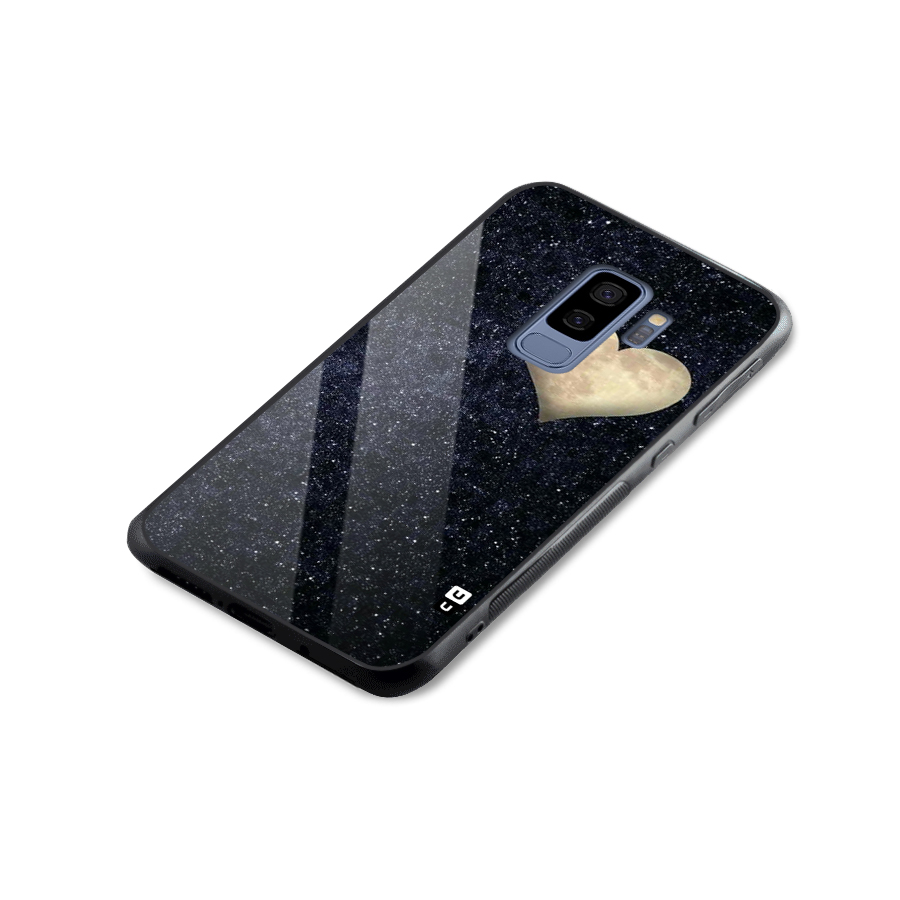 Galaxy Space Heart Glass Back Case for Galaxy S9 Plus