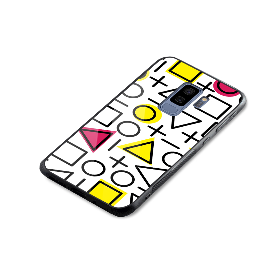 Geometry Pattern Glass Back Case for Galaxy S9 Plus