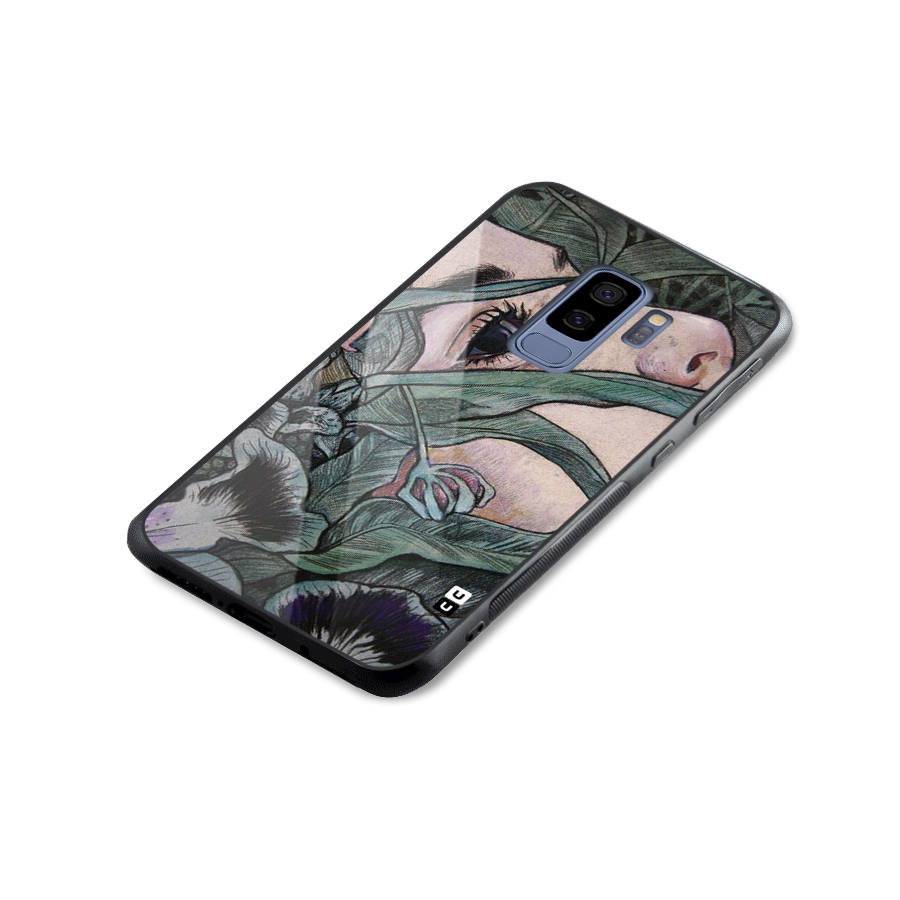Girl Grass Art Glass Back Case for Galaxy S9 Plus
