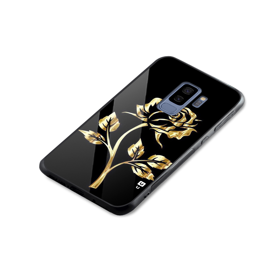 Gold Rose Glass Back Case for Galaxy S9 Plus