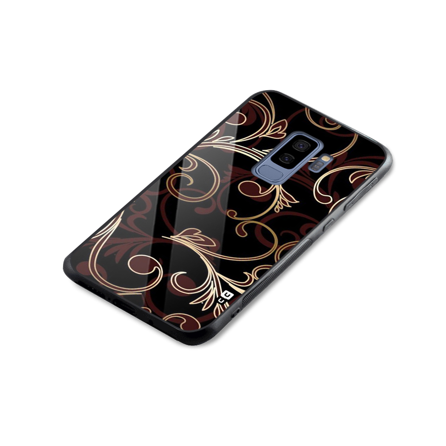Golden Maroon Beauty Glass Back Case for Galaxy S9 Plus