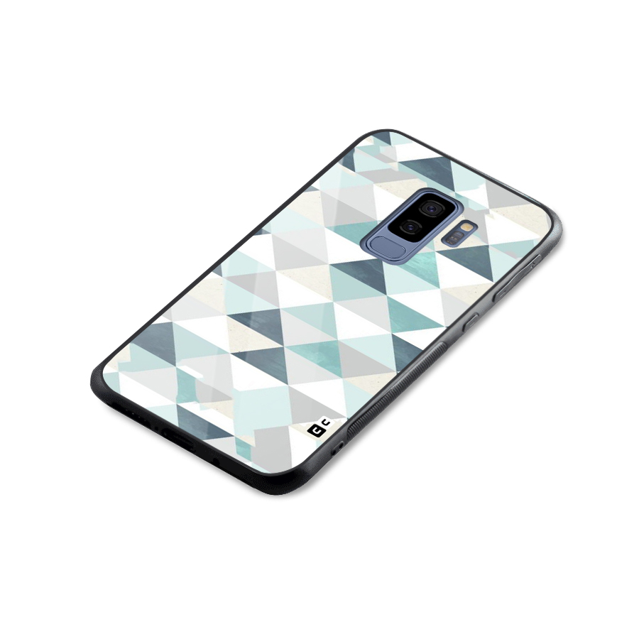Green And Grey Pattern Glass Back Case for Galaxy S9 Plus
