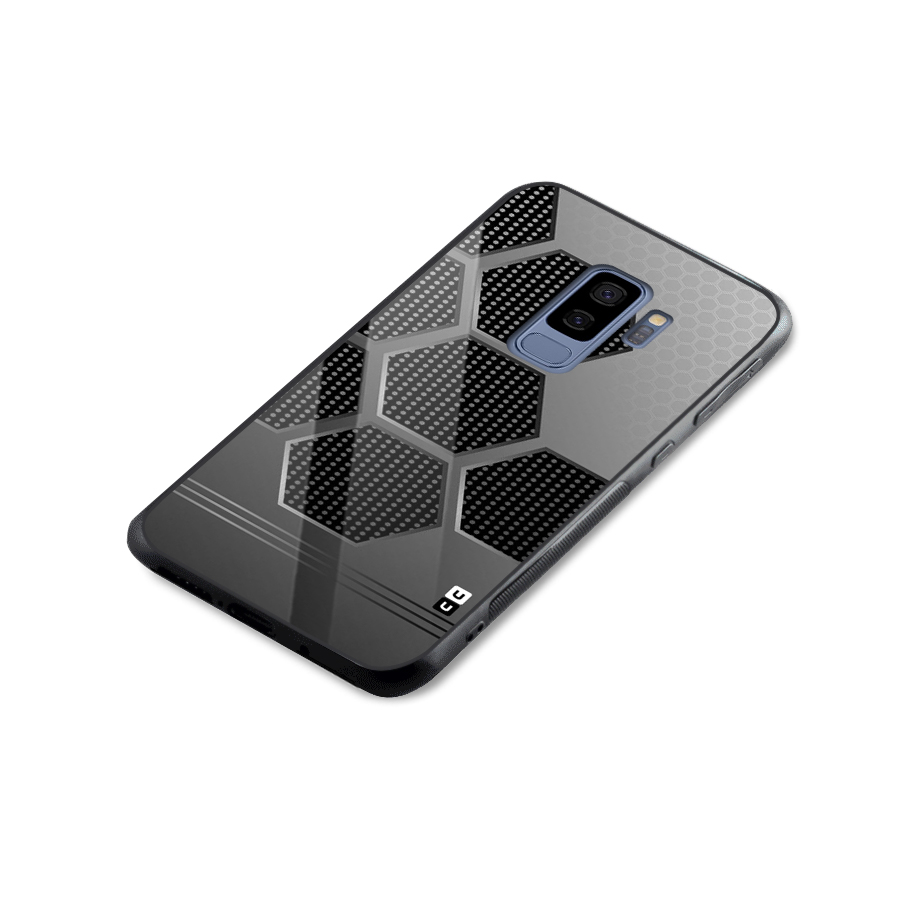 Grey Black Hexa Glass Back Case for Galaxy S9 Plus