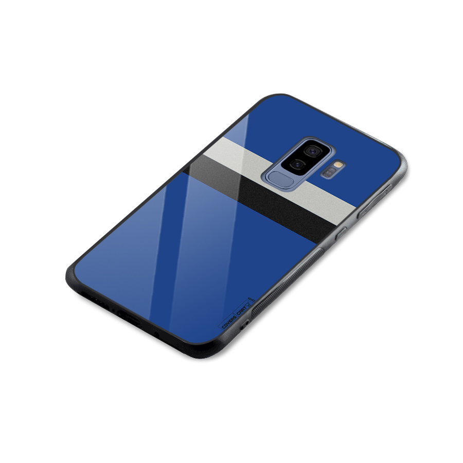 Grey Black Strips Glass Back Case for Galaxy S9 Plus