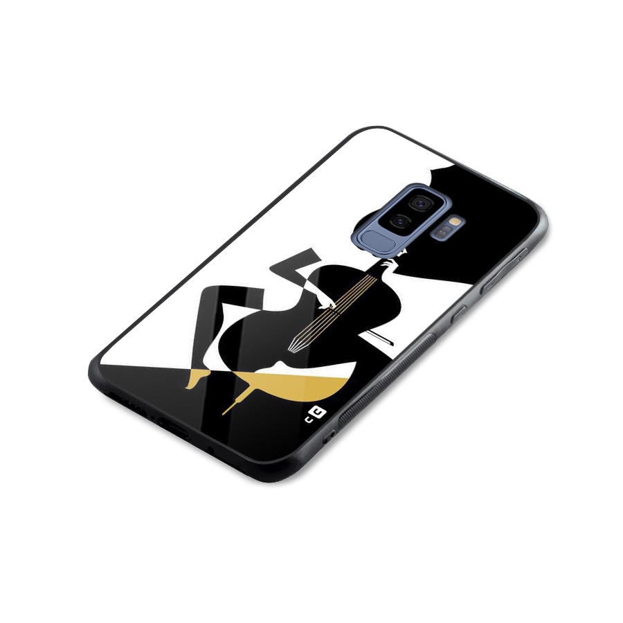Guitar Women Glass Back Case for Galaxy S9 Plus