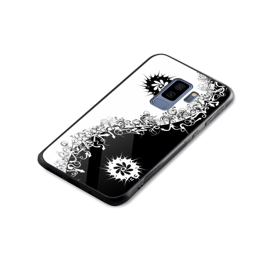 Half Peace Design Glass Back Case for Galaxy S9 Plus