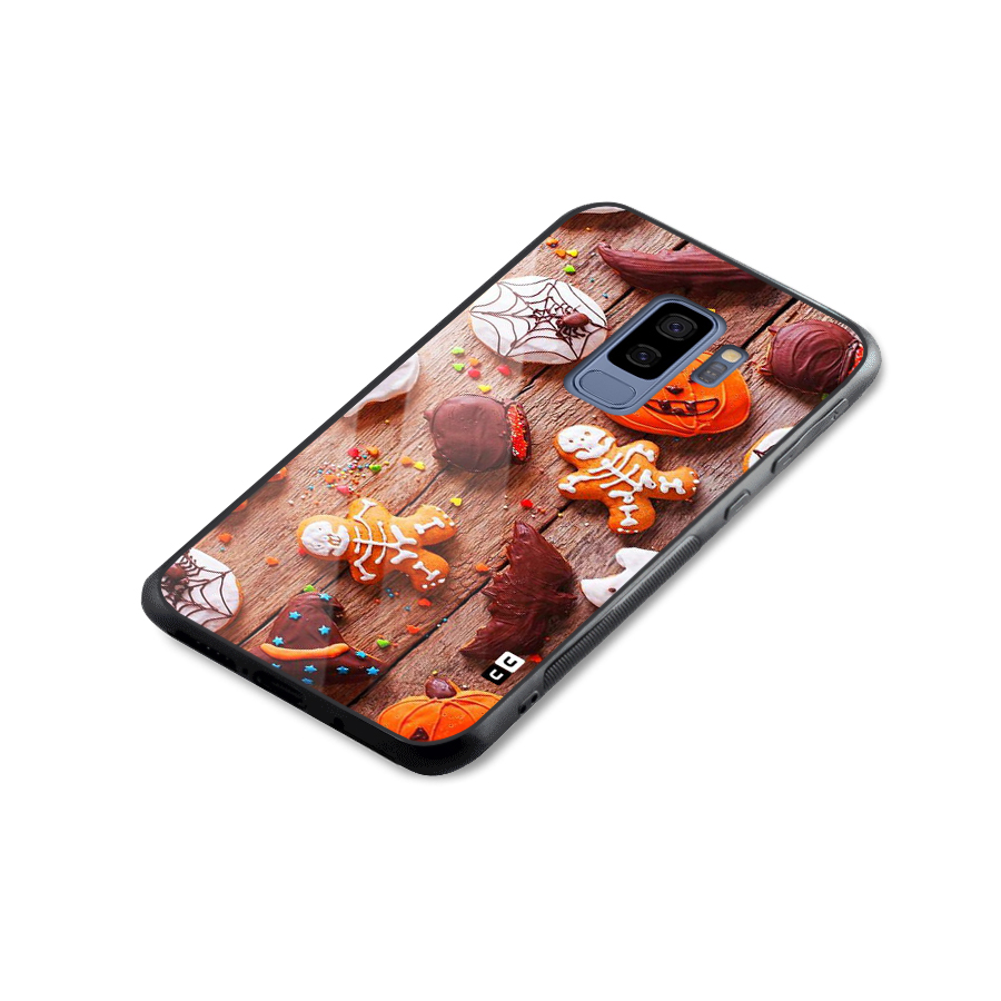 Halloween Chocolates Glass Back Case for Galaxy S9 Plus