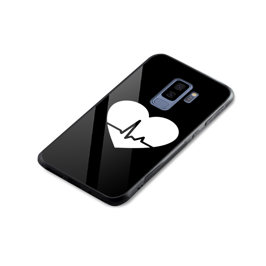 Heart Beat Glass Back Case for Galaxy S9 Plus