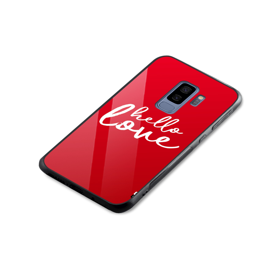 Hello Love Glass Back Case for Galaxy S9 Plus