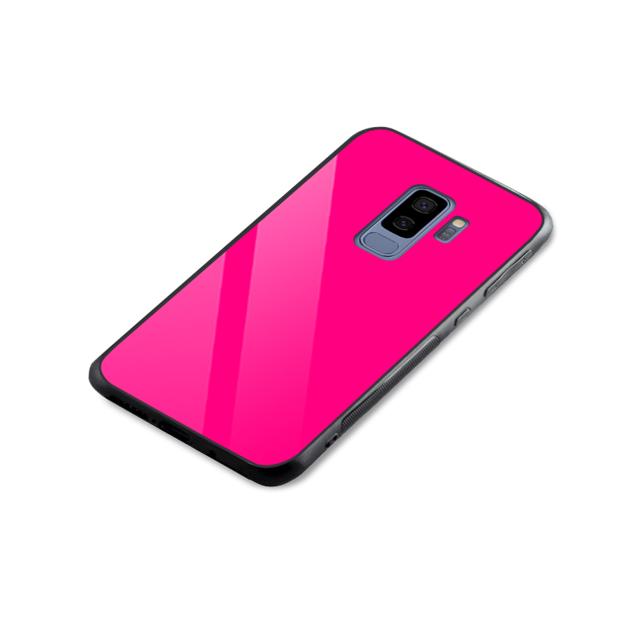Hot Pink Glass Back Case for Galaxy S9 Plus