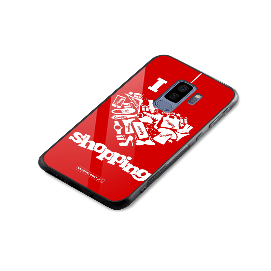 I Love Shopping Glass Back Case for Galaxy S9 Plus