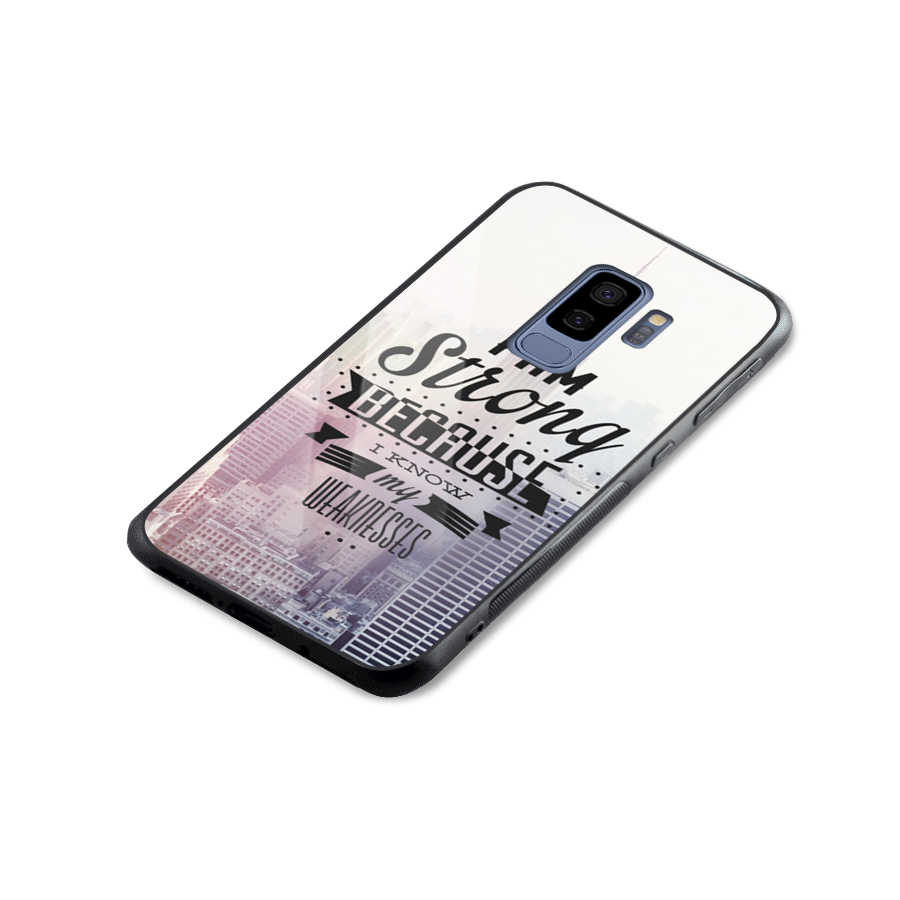 I am Strong Glass Back Case for Galaxy S9 Plus