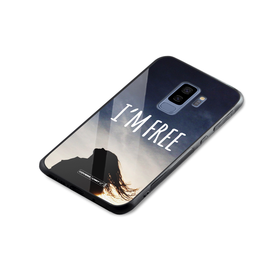 I m Free Glass Back Case for Galaxy S9 Plus