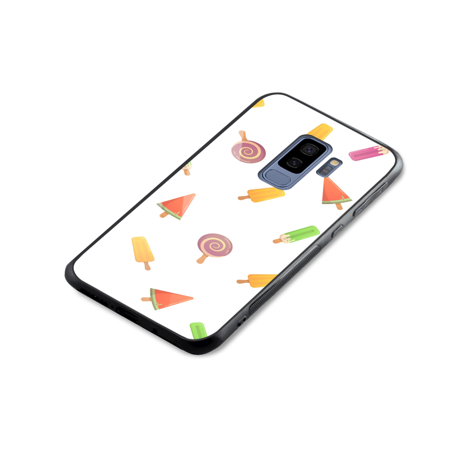 Ice Cream Colors Glass Back Case for Galaxy S9 Plus