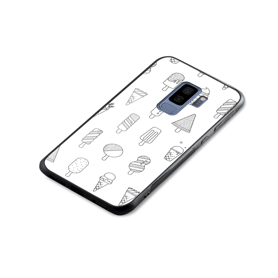 Ice Cream Lines Glass Back Case for Galaxy S9 Plus