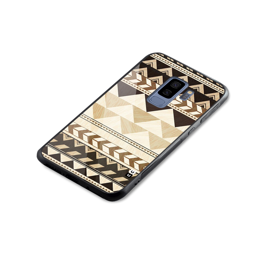 Indie Pattern Work Glass Back Case for Galaxy S9 Plus