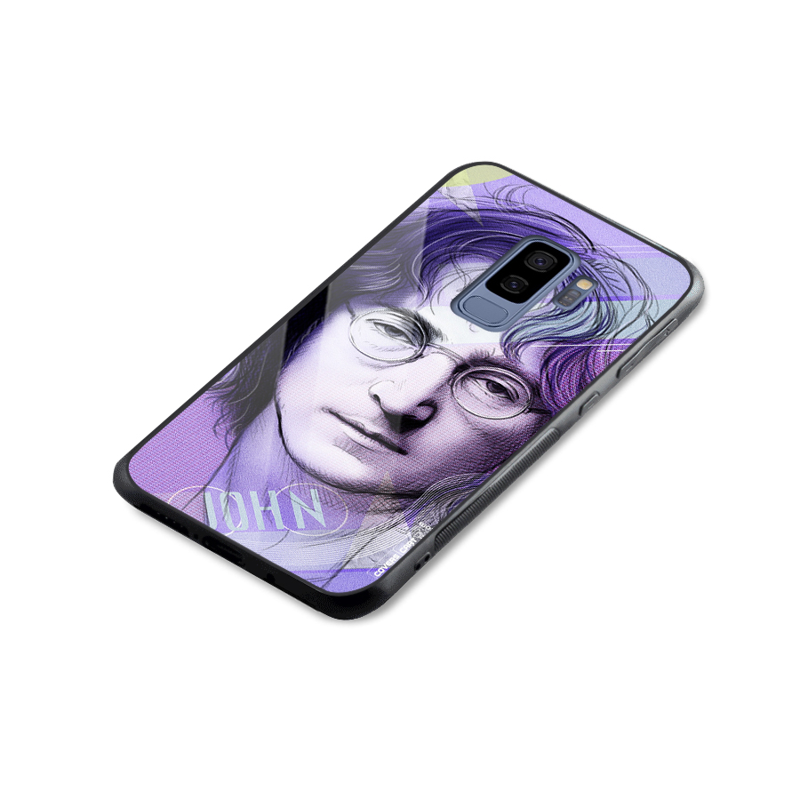 John Lennon Artwork Glass Back Case for Galaxy S9 Plus