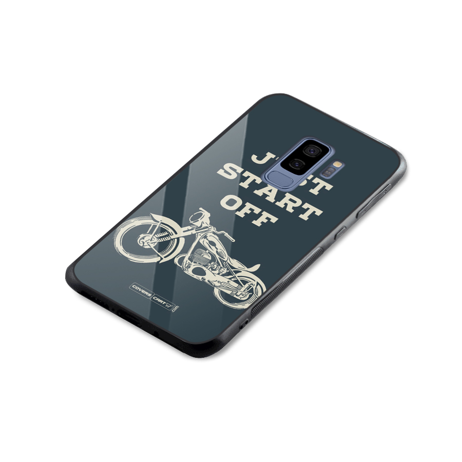 Just Start Off Glass Back Case for Galaxy S9 Plus