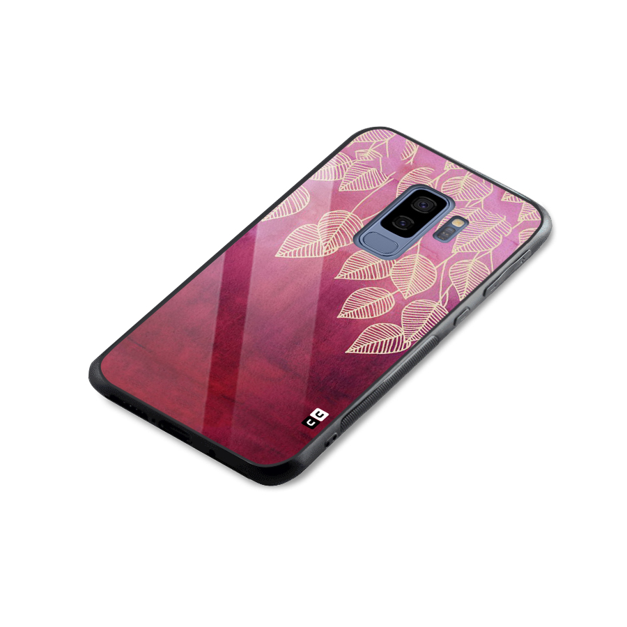 Leafy Outline Glass Back Case for Galaxy S9 Plus